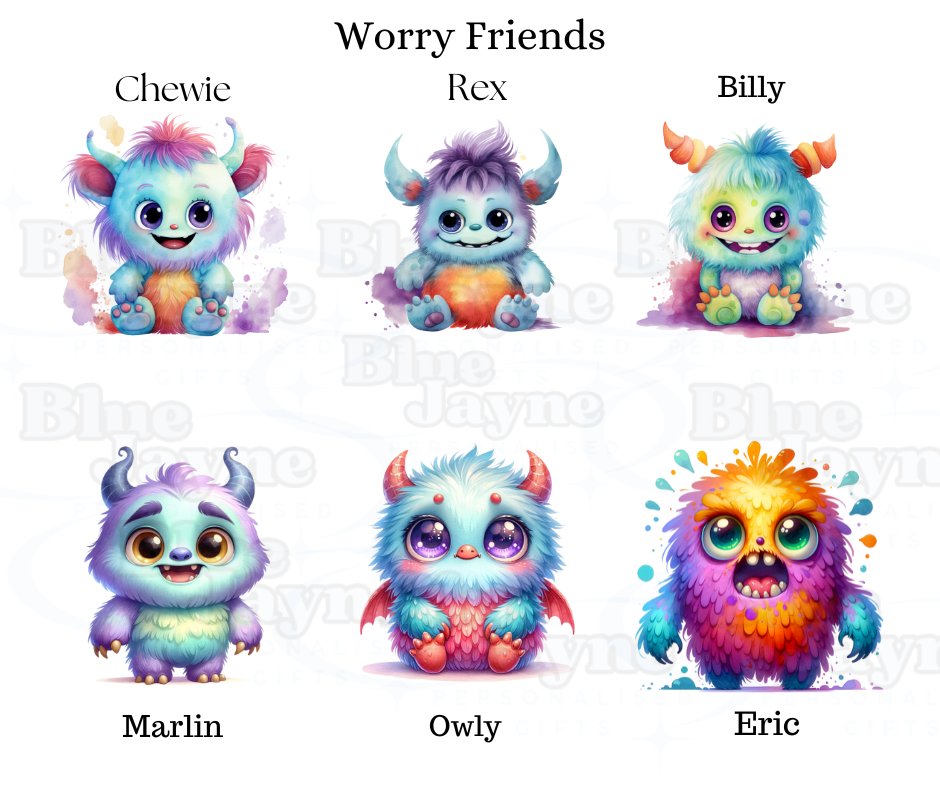 All 30  Worry Friends -  Waterproof Sticker   Set