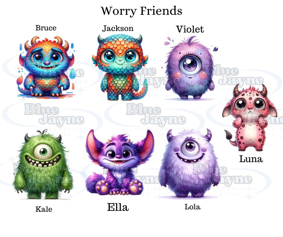 All 30  Worry Friends -  Waterproof Sticker   Set