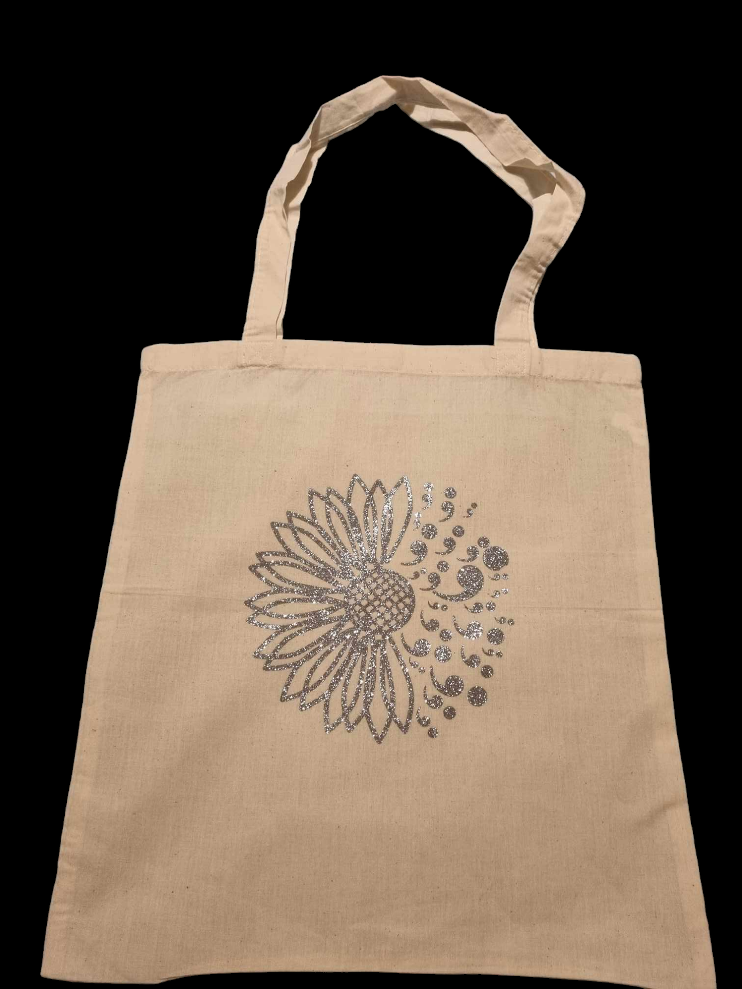 Semicolon sunflower tote bag