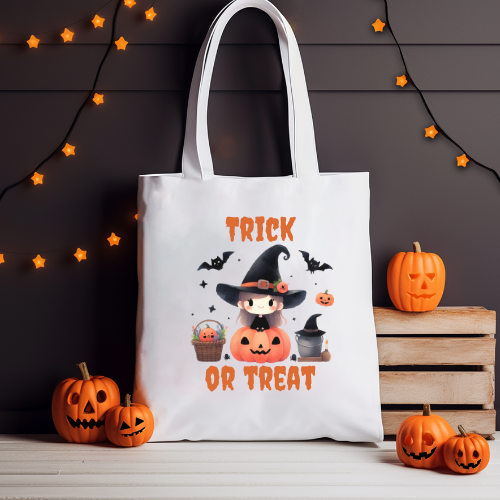 Witch Pumpkin Halloween Tote Bag