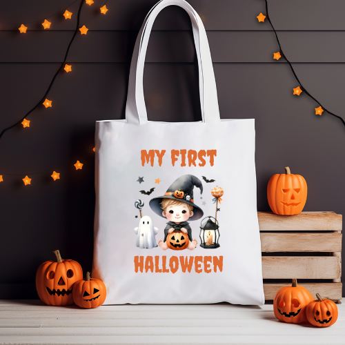 Baby Witch & Ghost First Halloween Tote Bag