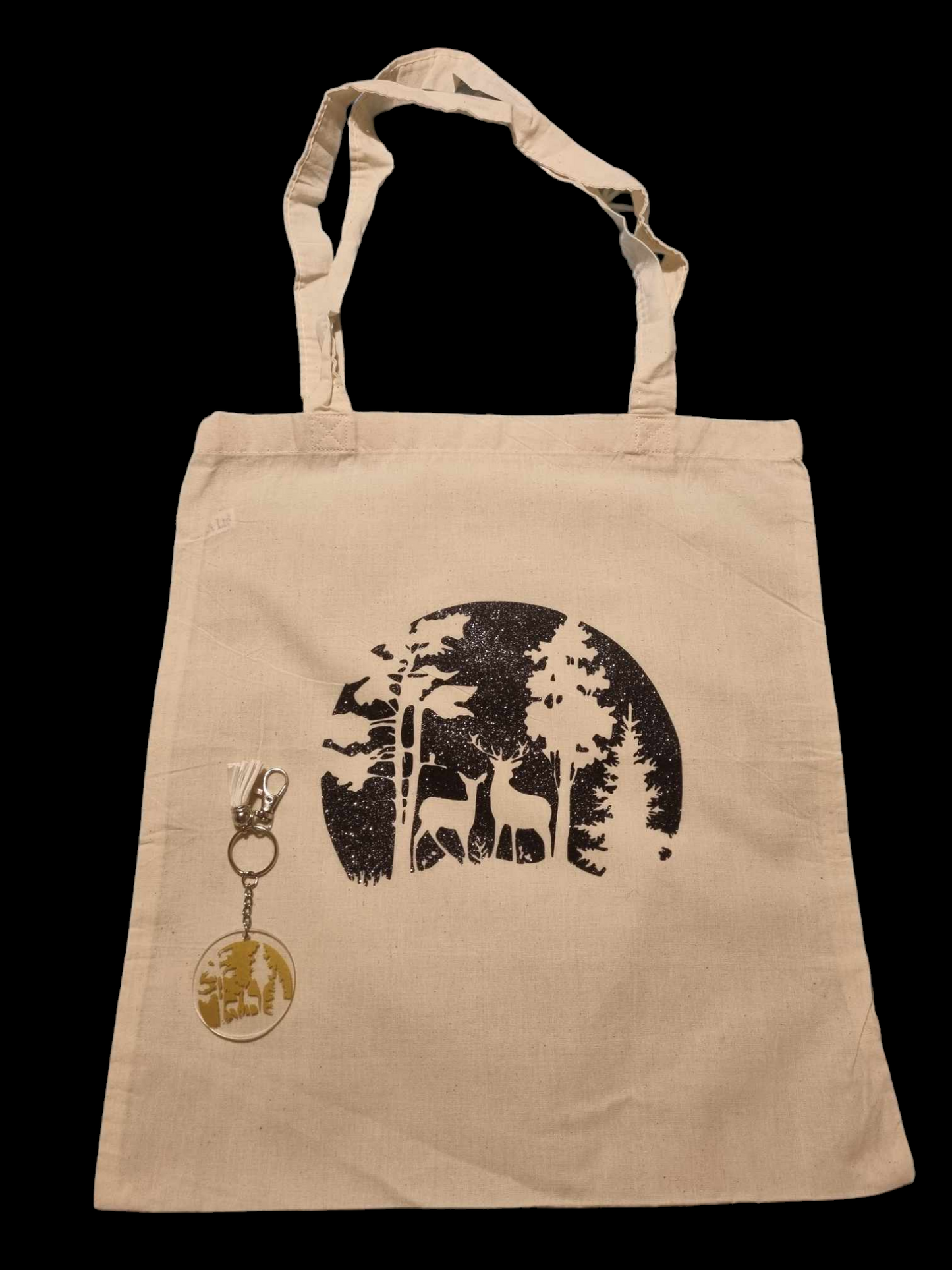 Deer tote bag with matching keyring